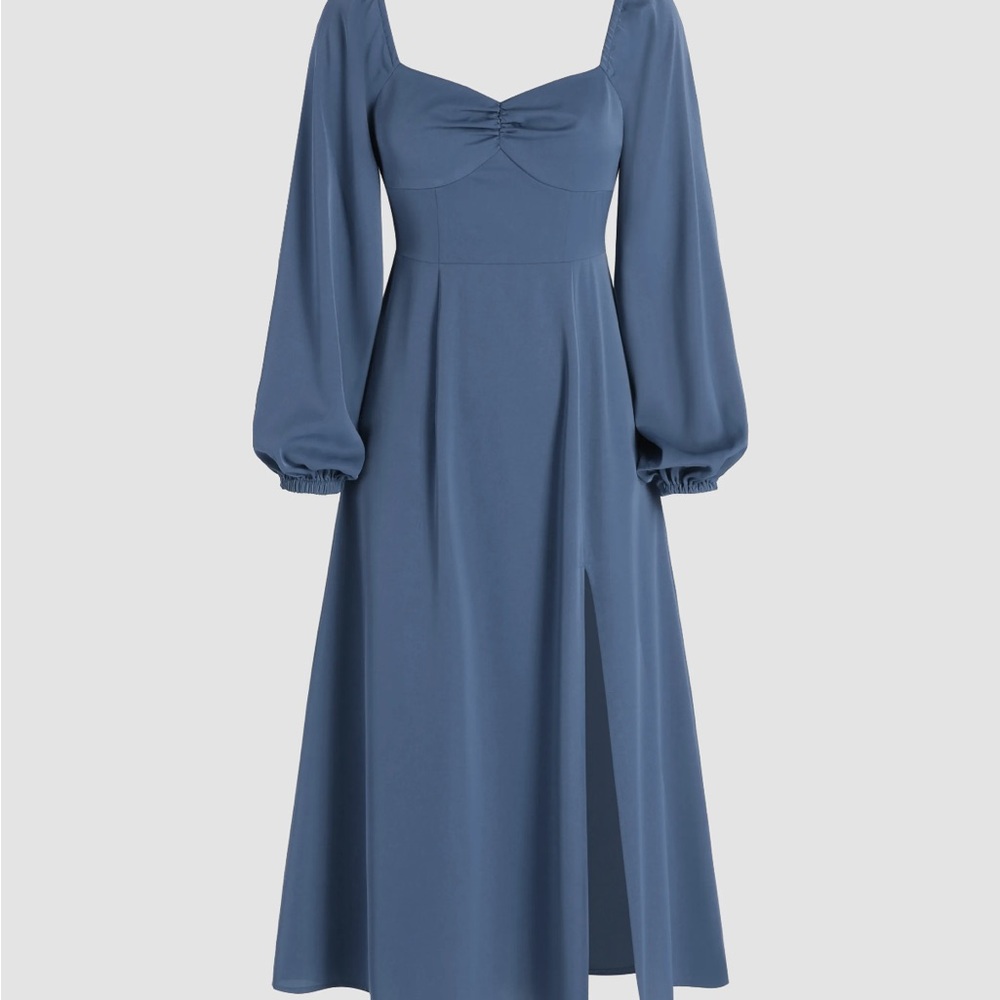 Cider Teal Long Sleeve Dress